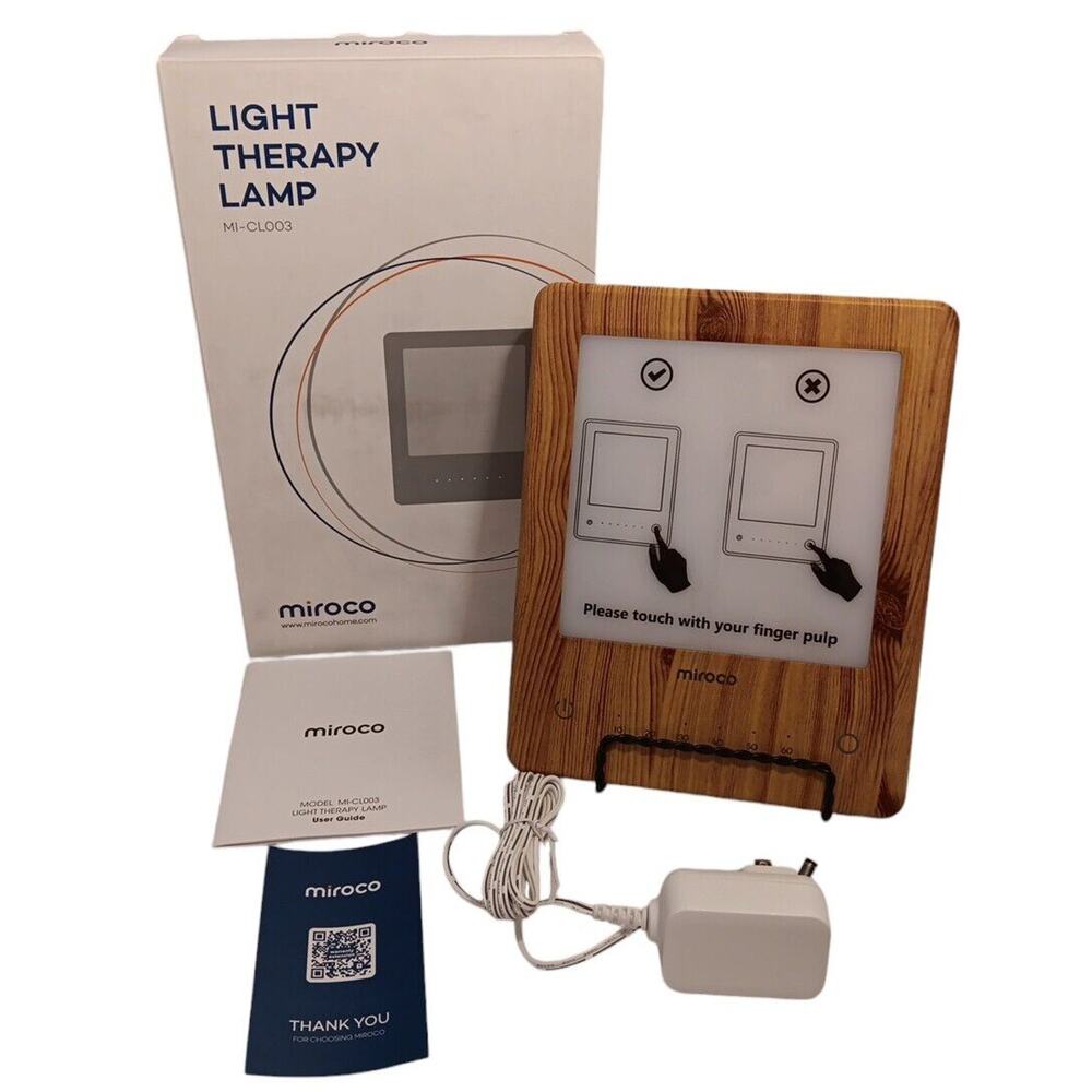 Miroco‎ Light Therapy Lamp Wood Grain Look Framed MI-CL003 New in Open Box